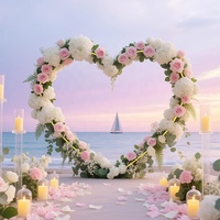 Support d'arche en métal en forme de cœur avec base, cadre d'arche de ballons d'amour pour les décorations de mariage et de demande en mariage