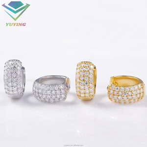 Classic 4Rows White Gold Hoop <b>Earring</b> D VVS <b>Moissanite</b> 925 Sterling Silver Hot Sale Pass Diamond Test <b>Moissanite</b> <b>Earring</b> Jewelry - Product Image 3