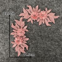 Collier floral 3D brodé de perles et de strass, applique florale faite à la main pour la décoration de robes de mariée et de robes de soirée