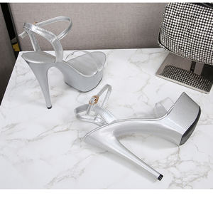 Bon marché Boucles <span class=keywords><strong>de</strong></span> cheville en métal bout pointu 13CM Sandales sexy à talons hauts pour femme <span class=keywords><strong>de</strong></span> bureau Jolie fille - Product Image 5