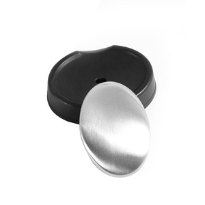 Savon ovale en acier inoxydable, savon désodorisant rond en métal, grande taille avec base, élimine les odeurs de poisson et autres odeurs, vente en gros. - Product Image 4