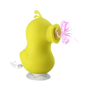 Zachte Siliconen Cutie Clown Eend Intense Mini Tepel Clit Zuiging Stimulerende Vibrator Volwassen Zuigen Seksspeeltjes