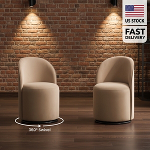 [US Stock] Modern Design Velvet Fabric Upholstered Kitchen <strong>Swivel</strong> Barrel Accent Dining <strong>Chair</strong> For <strong>Living</strong> <strong>Room</strong> - Product Image 1