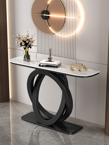 Hành lang hình bán nguyệt Bàn vào từ bên cạnh Bàn góc Tủ lưu trữ sang trọng với bảng điều khiển đơn giản - Product Image 2