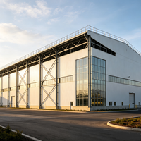 Bâtiment d'entrepôt en acier à grande portée, structure en acier galvanisé Q345B, hangar d'entrepôt durable, conception résistante au vent