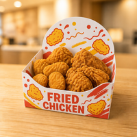 Caja de Papel para Comida Frita Personalizada, Caja de Embalaje para Pollo Frito de Comida Rápida, Caja para Pollo Asado de Restaurante