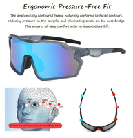 Lunettes de cyclisme PC 2026 pour adultes, protection UV400, verres interchangeables pour le vélo, lunettes de sport pour le cyclisme