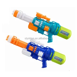 Pompa pistol air anak-anak, ukuran besar 58cm Volume Besar 1000ML penembak air kuat luar ruangan bermain air mainan