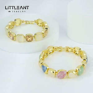 Bracciale in Oro 14k dal Design Esclusivo ed Elegante, Romantico con Smalto e Pietre Colorate Miste, Bracciali da Donna all'Ingrosso - Product Image 3