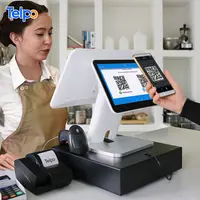 Telpo TPS680 15.6 인치 올인원 세트 출납원 레스토랑 안드로이드 터치 스크린 결제 POS 기계