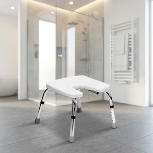 Tabouret de douche léger et portable en forme de U avec pieds antidérapants en caoutchouc pour la maison, l'hôpital et les soins infirmiers - Product Image 1