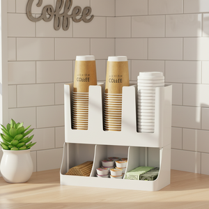 Einweg-Pappbecher Aufbewahrungsregal Theken-Organizer für Kaffee- und Milchteebecher Multifunktionales ABS-Sortierregal - Product Image 3