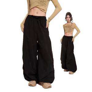 Pantalon <span class=keywords><strong>de</strong></span> parachute taille haute décontracté américain personnalisé en gros pantalon <span class=keywords><strong>de</strong></span> sport à taille élastique pour femme - Product Image 5