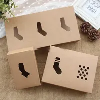 Petite boîte à culottes marron de taille personnalisée boîte à chaussettes boîte en papier kraft pour les entreprises