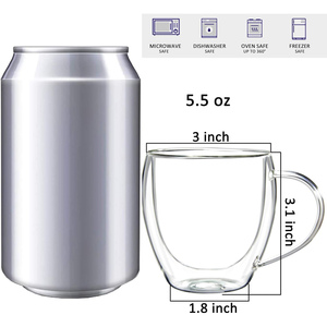 Taza de Café de Vidrio Borosilicato de Doble Pared al por Mayor - Reutilizable, Capacidad de 150ml-450ml - Product Image 2