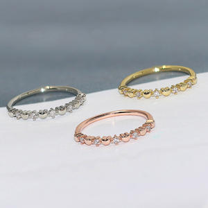 แหวนขนาดเล็กชุบทอง14K ของผู้หญิงคลาสสิกแหวนเพชรสวิสสีโรสโกลด์ผสมกับ R157-M หินเพทาย - Product Image 2