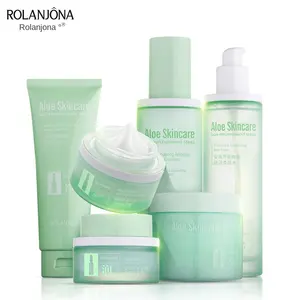 Lulanjina Aloe Ambrose Cuidado facial 5 piezas Limpiador y tóner Esencia Crema Gel Calmante e hidratante Reparación DE LA PIEL Juego de cuidado de la piel