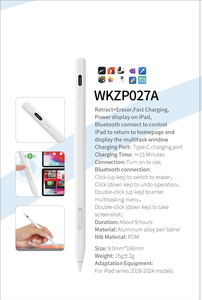 Stylet actif WENKU WK027A pour iPad 2018-2024, attraction magnétique, fonctions de double clic, menu multitâche, remplaçable - Product Image 2