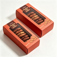 Scatola Rettangolare per Biscotti con Doppio Chiusura a Incastro, Logo Personalizzato, Finestra Trasparente, Contenitore in Cartone per Alimenti, Imballaggio Riciclabile per Snack