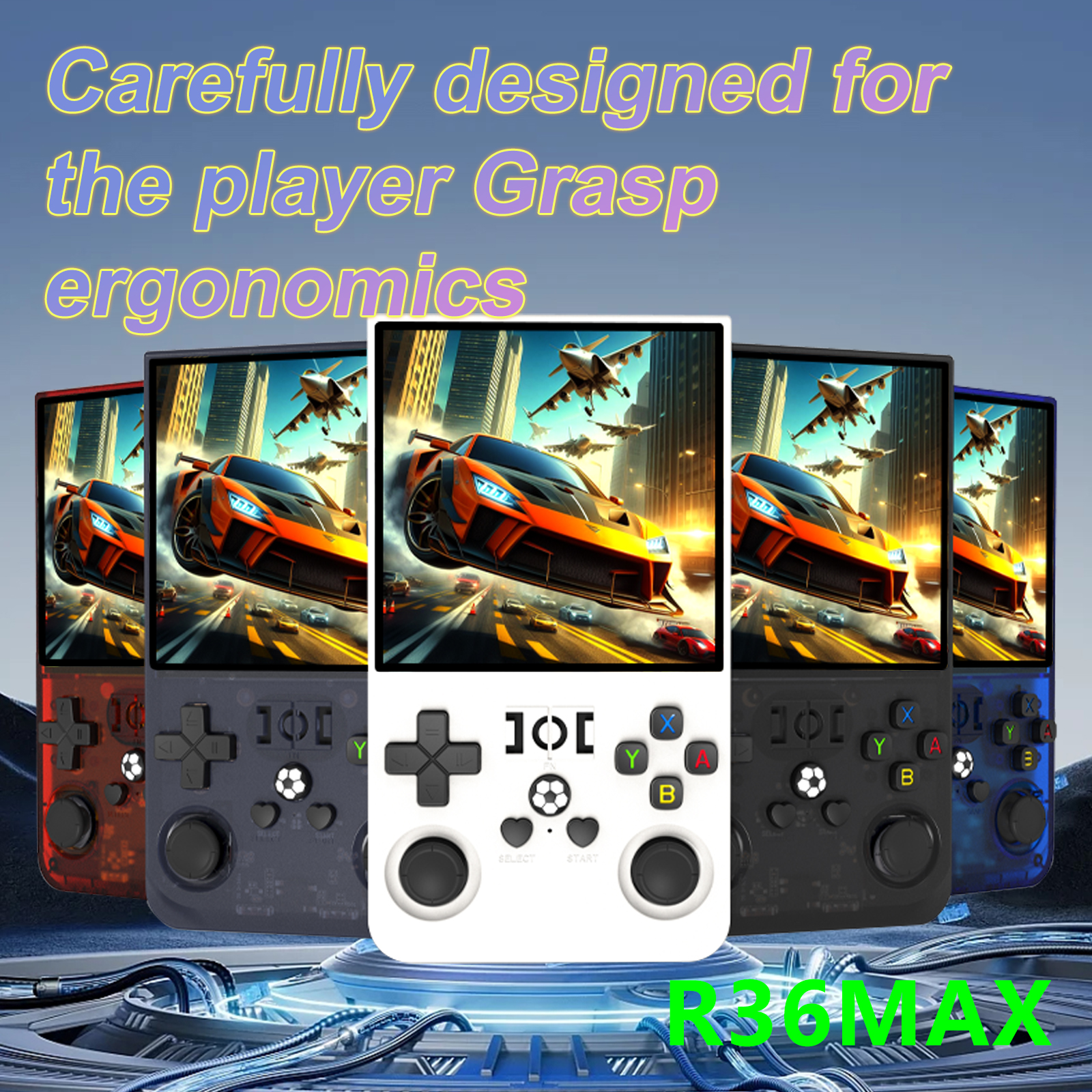 R36 Max 128GB Handheld Retro Game Console - 720*720 Resolution, 5