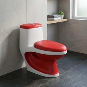WC monobloc en céramique blanc et bleu de designer pour villas de luxe - Product Image 5