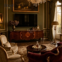 Console médiane Quatrefoil Lumiere Bombe |   Meuble TV de style provincial français de luxe - EKAR FURNITURE