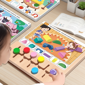 Nuovo Set di Giochi in Legno per Bambini per Allenare il Pensiero Logico, Metodi di Gioco Multipli, Sviluppo Cerebrale Completo, <span class=keywords><strong>Educazione</strong></span> Precoce 3-6 Anni - Product Image 5