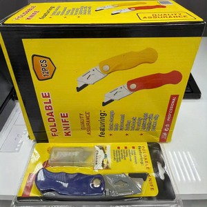 Folding Utility Knife Red Stainless Steel Blade Quick Change Portable Office Tool Set - Product Image 2