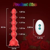 Plug anal vibrant lumineux coloré avec télécommande, perles en forme de rose, stimulation de la prostate, masturbation masculine et féminine XY-779