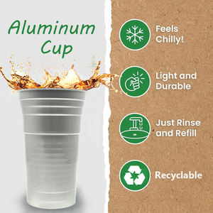 Vaso de Aluminio Personalizado con Logotipo, Ecológico, Desechable, Reciclable, para Bebidas Frías, Ideal para Fiestas - Product Image 4