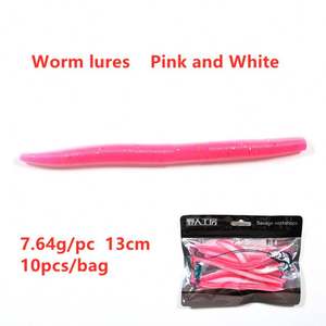 10 pièces/sac 5 pouces 7.64g queue droite ver souple leurre Wacky pêche mouche Mitul couleurs plomb lent plastique Senko vers leurre souple - Product Image 4