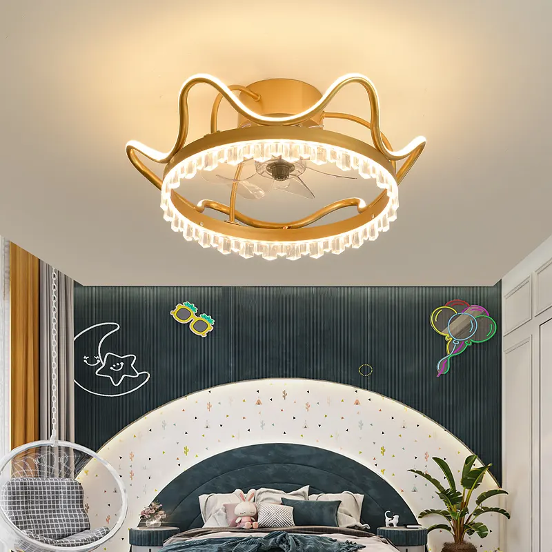 2023 nouvelle lampe de chambre à coucher chaude simple moderne maison créative ultra-mince ventilateur de plafond silencieux lampe plafonniers