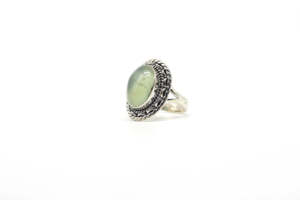 Natural Gemstones Handmade 925 Sterling Silver Prehnite Ring Trendy Elegant Bezel Setting High Quality Jewelry for Women - Product Image 2