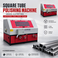 Nouvelle machine de polissage multi-stations pour tubes carrés, machine de finition et de ponçage pour tubes rectangulaires en acier inoxydable, moteur haute rigidité