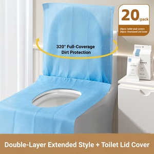 Couvre-siège de toilette écologique en matériau doux, 2 couches, sensation confortable, fabricants de couvre-sièges de toilette jetables - Product Image 5