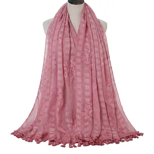 2021 Mới Thêu Cotton Và Vải Lanh Hồi Giáo Khăn Trùm Đầu Khăn Choàng Nhỏ Cho Phụ Nữ Pashmina