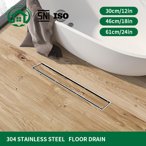 Pano.V Tile Insert Floor Shower Black <b>Drain</b> SUS 304 Stainless Steel Long <b>Linear</b> Shower Grate Floor <b>Drain</b> for Bathroom - Product Image 2