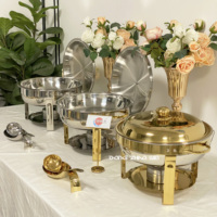 Ensemble de chauffe-plats de luxe 5L pour hôtellerie et restauration, nouveau design, pour buffet, argent et or