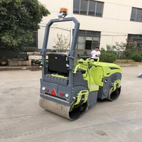 Mini-compacteur vibrant ST1200, rouleau compresseur à double tambour en acier, alimenté par un moteur Kubota pour la construction municipale