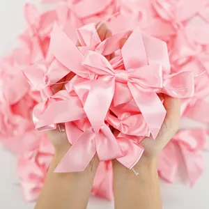 Midi Customize Premade Gift Bows Satin Ribbon Bows Twist Tie Bows for Gift Wrapping Wines and Perfume Packing