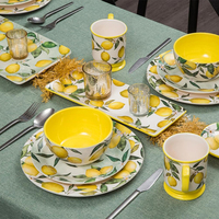 Ensemble de vaisselle en céramique personnalisable de la série Lemon pour restaurants et cadeaux d'Asie du Sud-Est Ensembles de vaisselle parfaits
