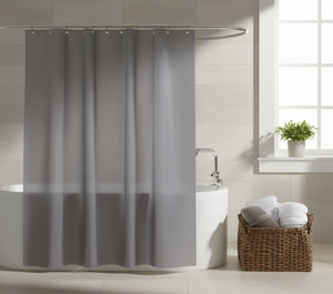 Cortina de Ducha Lisa de 180x180cm con Ganchos de Plástico, Antibacteriana, Ligera, de Secado Rápido, Diseño Minimalista - Product Image 2