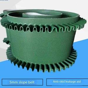 Üretim tesisi perakende çiftlik ayarlanabilir hız çift taraflı zamanlama kemeri yeni PVC naylon oluklu yanak konveyör bant - Product Image 5