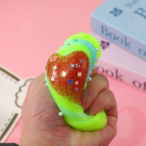 New Design Colorful Cute Soft Heart Mochi <b>Squishy</b> TPR Fidget Squeeze Toys Decompression Stretchable for Boys and Girls - Product Image 2