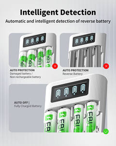 Micro USB tipo C entrada independiente 8 ranuras LCD rápido EBL 1,2 V NiMH NiCD AA AAA cargador de batería recargable - Product Image 6