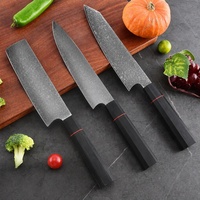 Ensemble de couteaux de chef en acier damas de haute qualité à 67 couches, manche noir G10, lame tranchante comme un rasoir, style japonais, couteaux de cuisine multi-usages