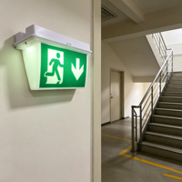 Auto-Notausgangsleuchte IP65 AC 110-240V 100LM Grüne LED Notbeleuchtungssystem
