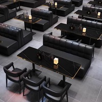 Ensemble de banquettes de bar en cuir de luxe professionnelles pour intérieur, avec structure en bois, pour hôtel, restaurant, design moderne, résistant à l'eau