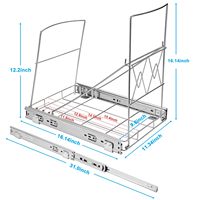 Poubelle coulissante moderne en métal, organiseur de placard de cuisine avec rail coulissant, rangement multifonction durable pour outils