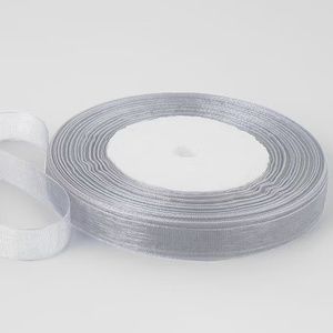 Kain Kasa Salju Transparan Lebar 1.5cm dengan Pita Chiffon, Pita Kasa Jala, Topi Tenun Tangan, Kemasan Rangkaian Bunga Mawar - Product Image 6
